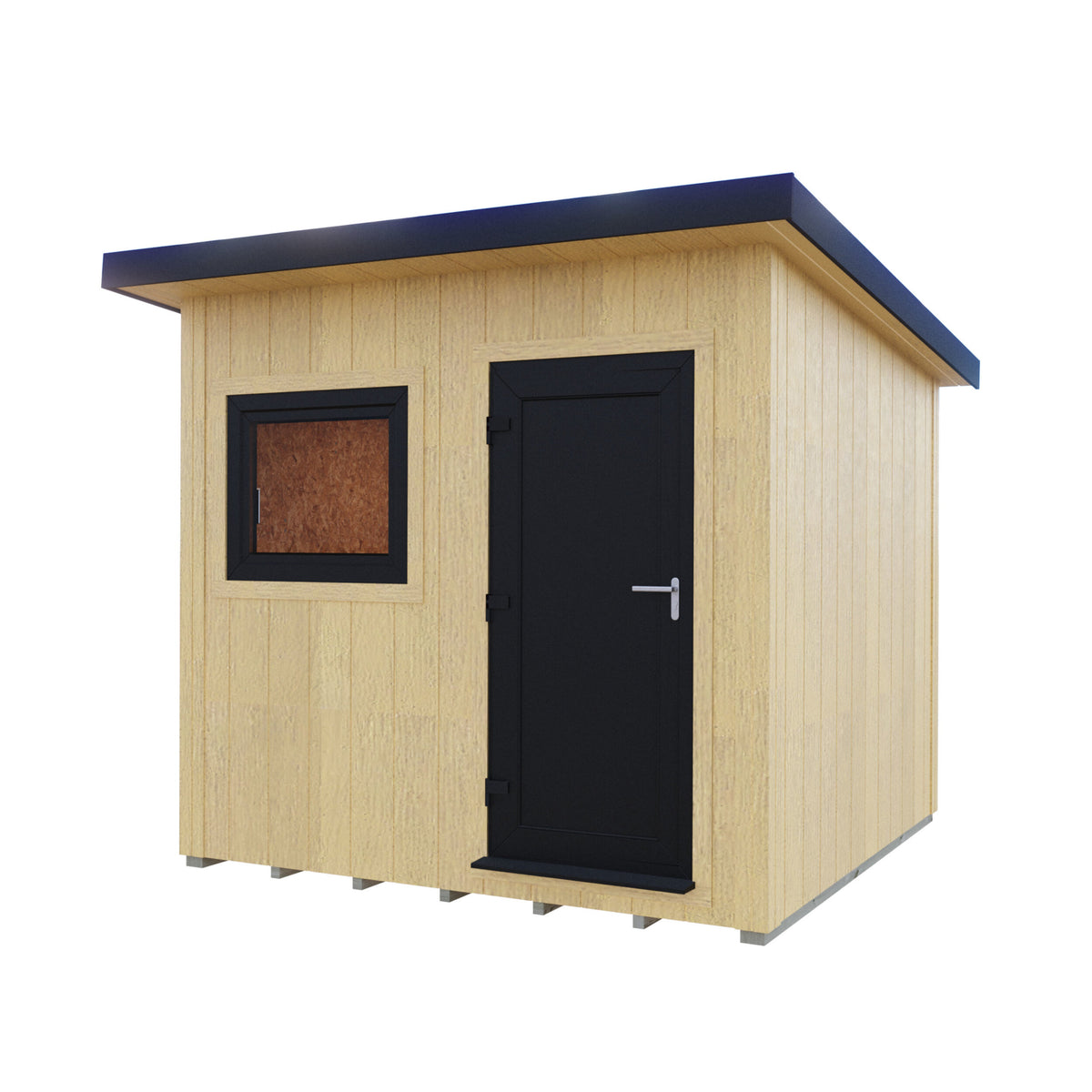 Fortis 8x8ft Style C Left Hand Hung Door, Door in High  Side, Window in High Side