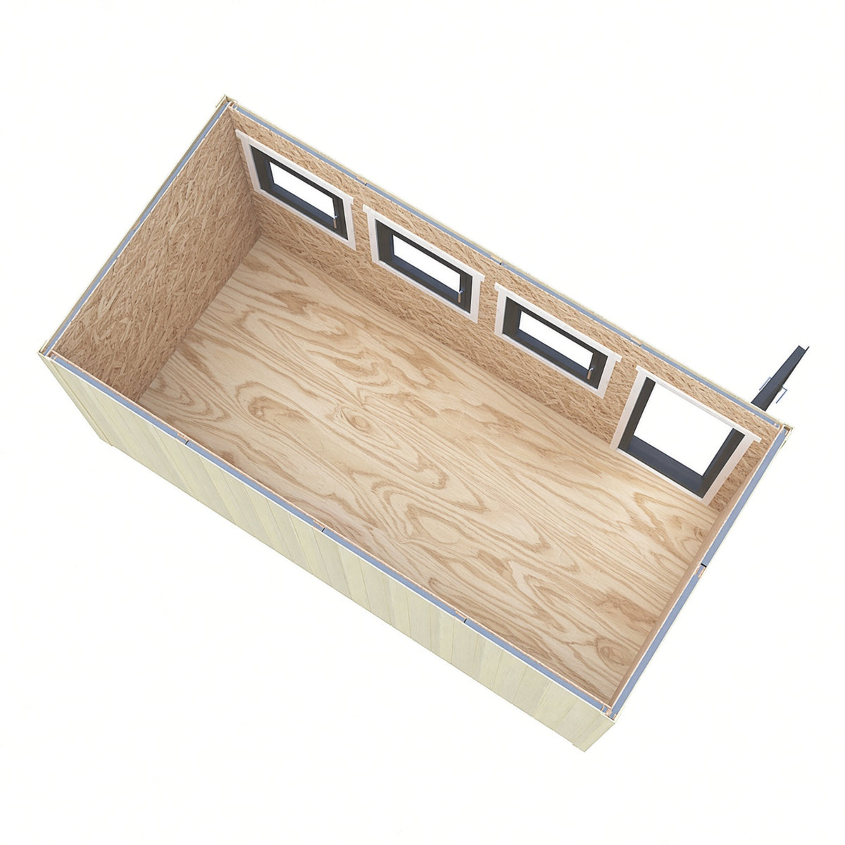 Fortis 16x8ft Style D Left Hand Hung Door, Door in High  Side, Window in High Side