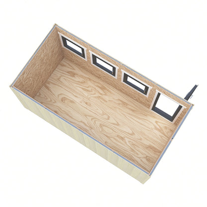 Fortis 16x8ft Style D Left Hand Hung Door, Door in High  Side, Window in High Side