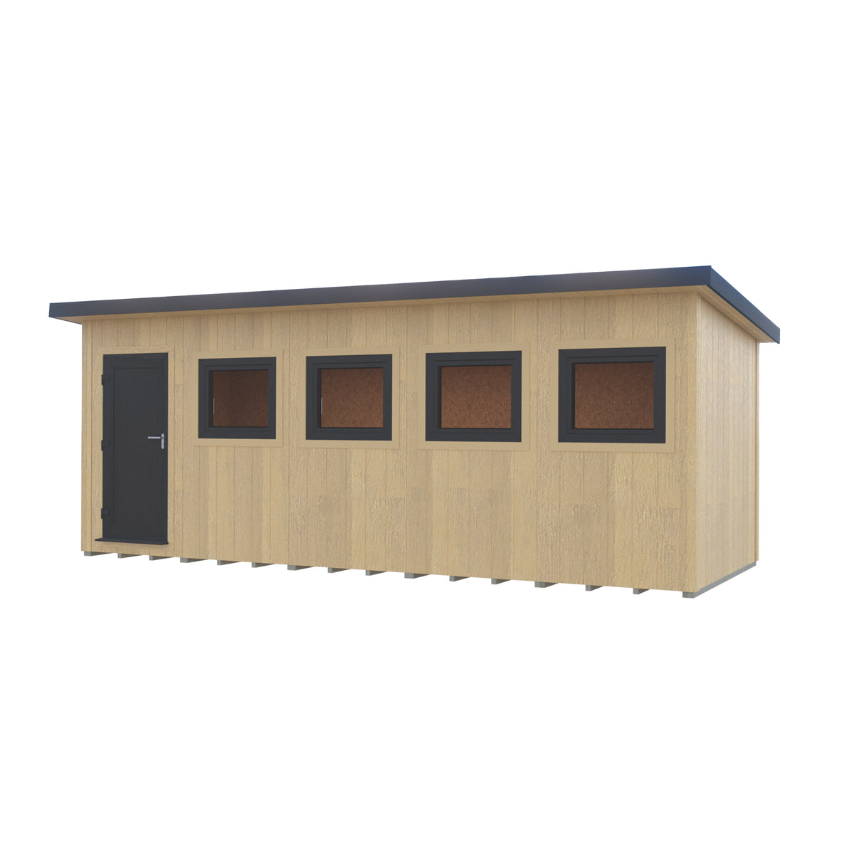 Fortis 20x8ft Style D Left Hand Hung Door, Door in High  Side, Window in High Side