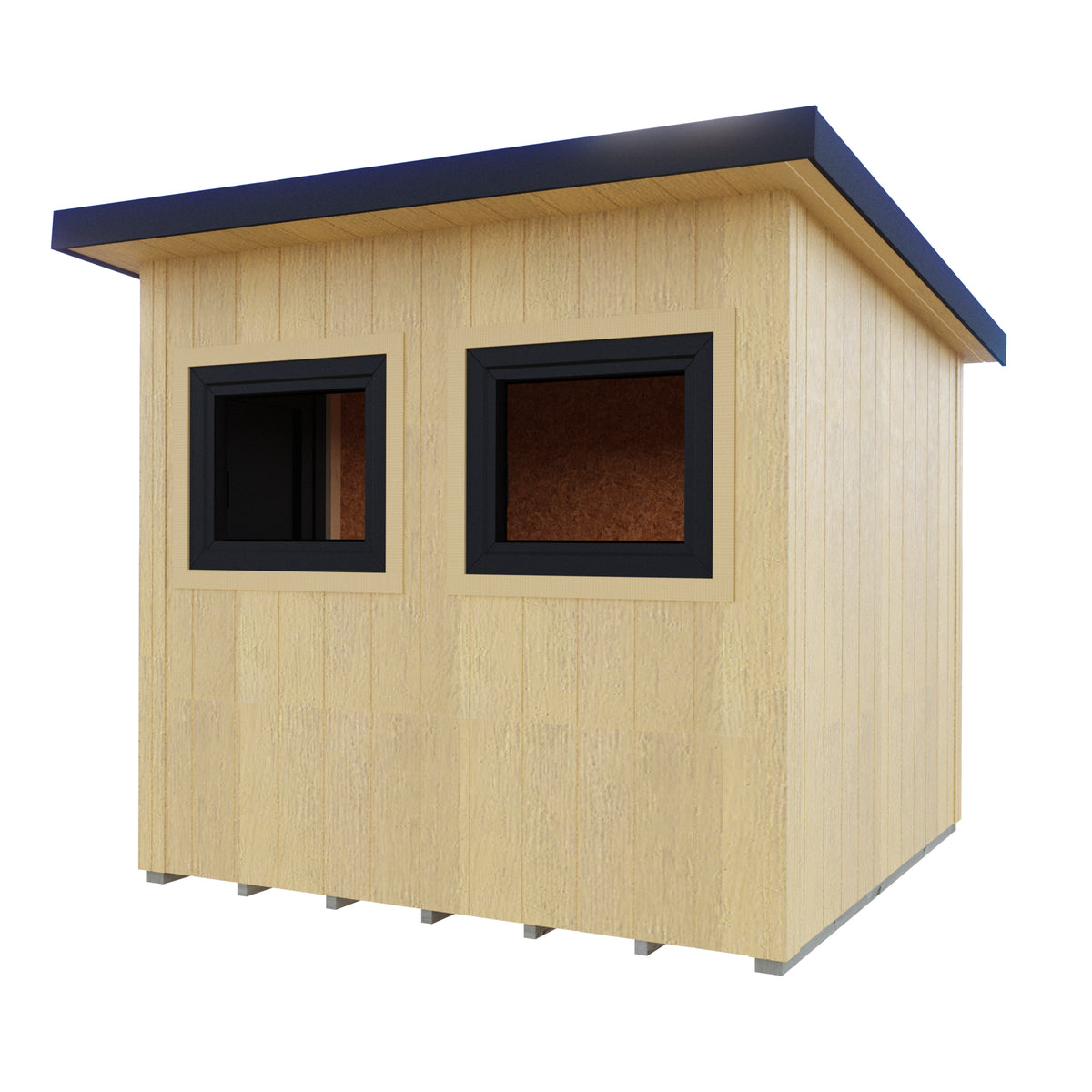 Fortis 8x8ft Style A Left Hand Hung Door, Door in High  Side, Window in High Side