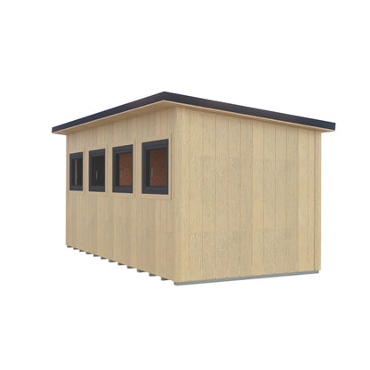 Fortis 16x8ft Style A Left Hand Hung Door, Door in High  Side, Window in High Side