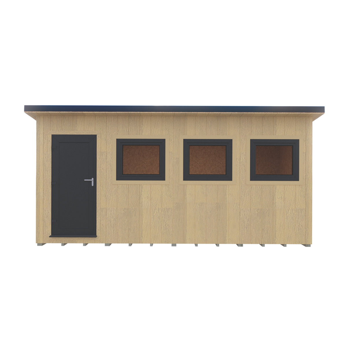 Fortis 16x8ft Style D Left Hand Hung Door, Door in High  Side, Window in High Side