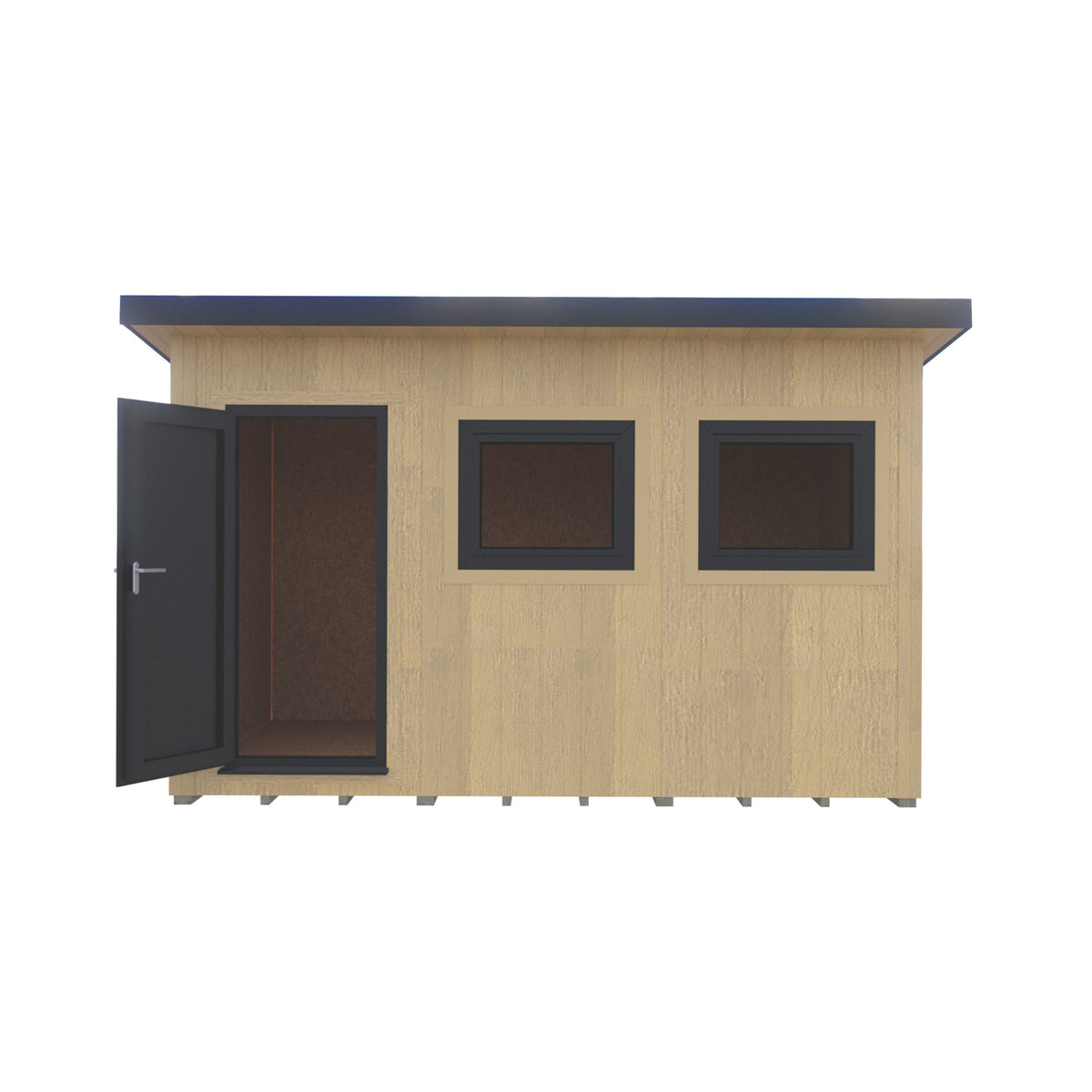 Fortis 12x8ft Style D Left Hand Hung Door, Door in High  Side, Window in High Side