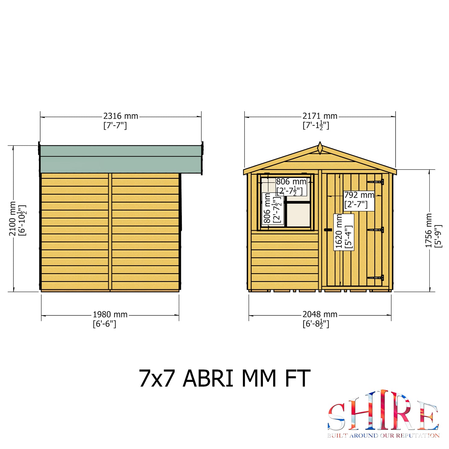 Abri 7 x 7 Shiplap Apex Shed