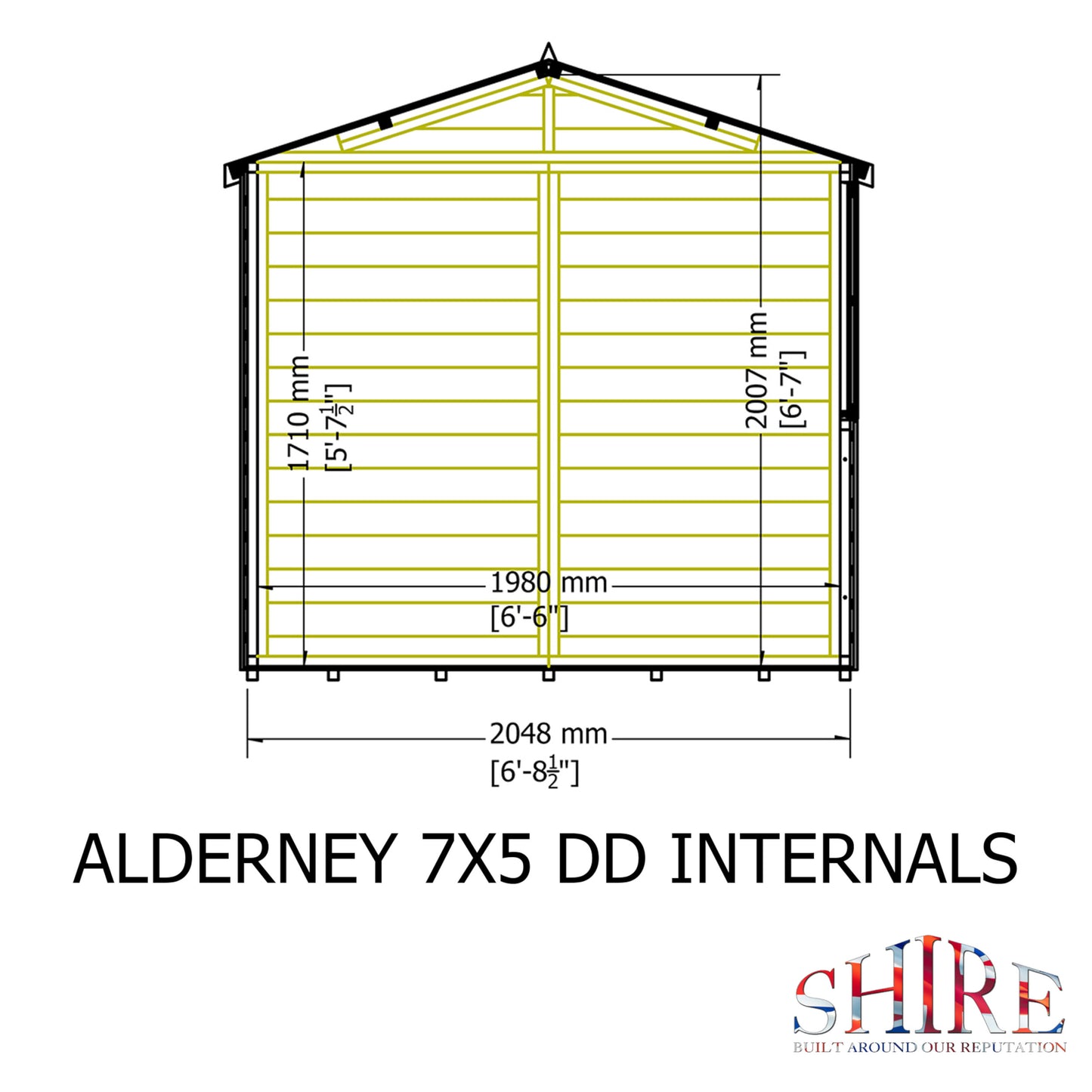 Alderney 7 x 5 Shiplap Apex Shed