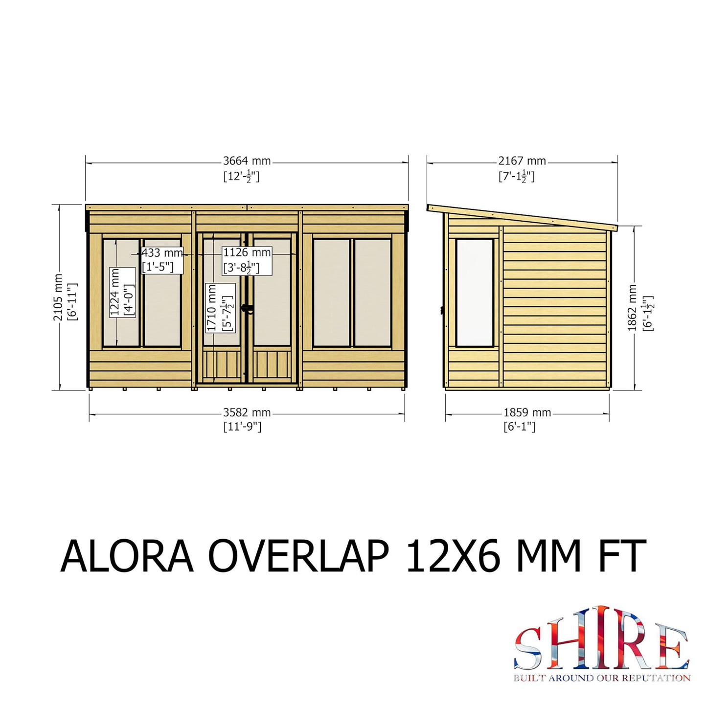 Alora 12x6 Pent Summerhouse