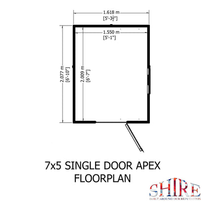 Shiplap 7 x 5 Shiplap Apex Shed