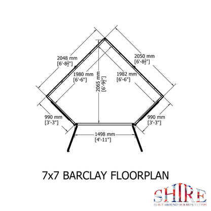 Barclay Summerhouse with T&G Roof 7x7
