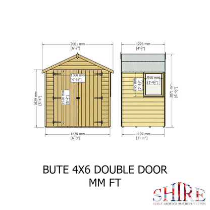 Bute 4 x 6 Shiplap Apex Shed