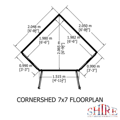 Shiplap Corner Shed 7 x 7