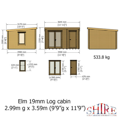 Elm Log Cabin with storage 10x12