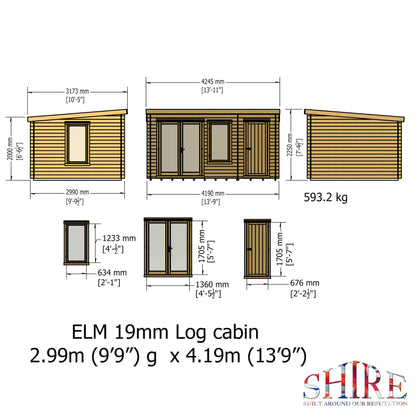 Elm Log Cabin with storage 10x14