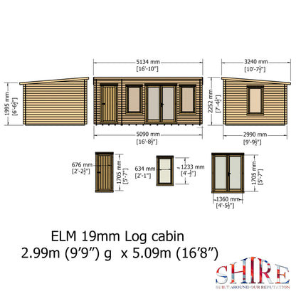 Elm Log Cabin with storage 10Gx17