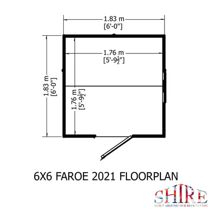 Faroe 6 x 6 Shiplap Apex Shed