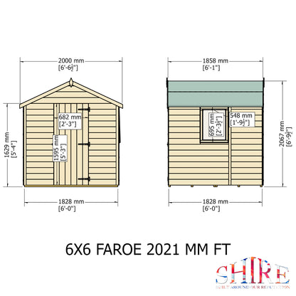 Faroe 6 x 6 Shiplap Apex Shed