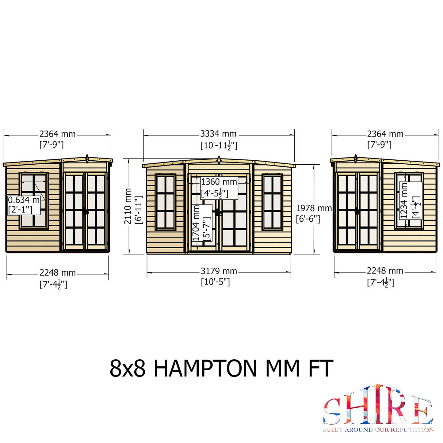 Hampton Summerhouse T&G Roof 8x8