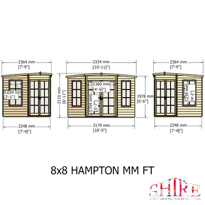 Hampton Summerhouse T&G Roof 8x8