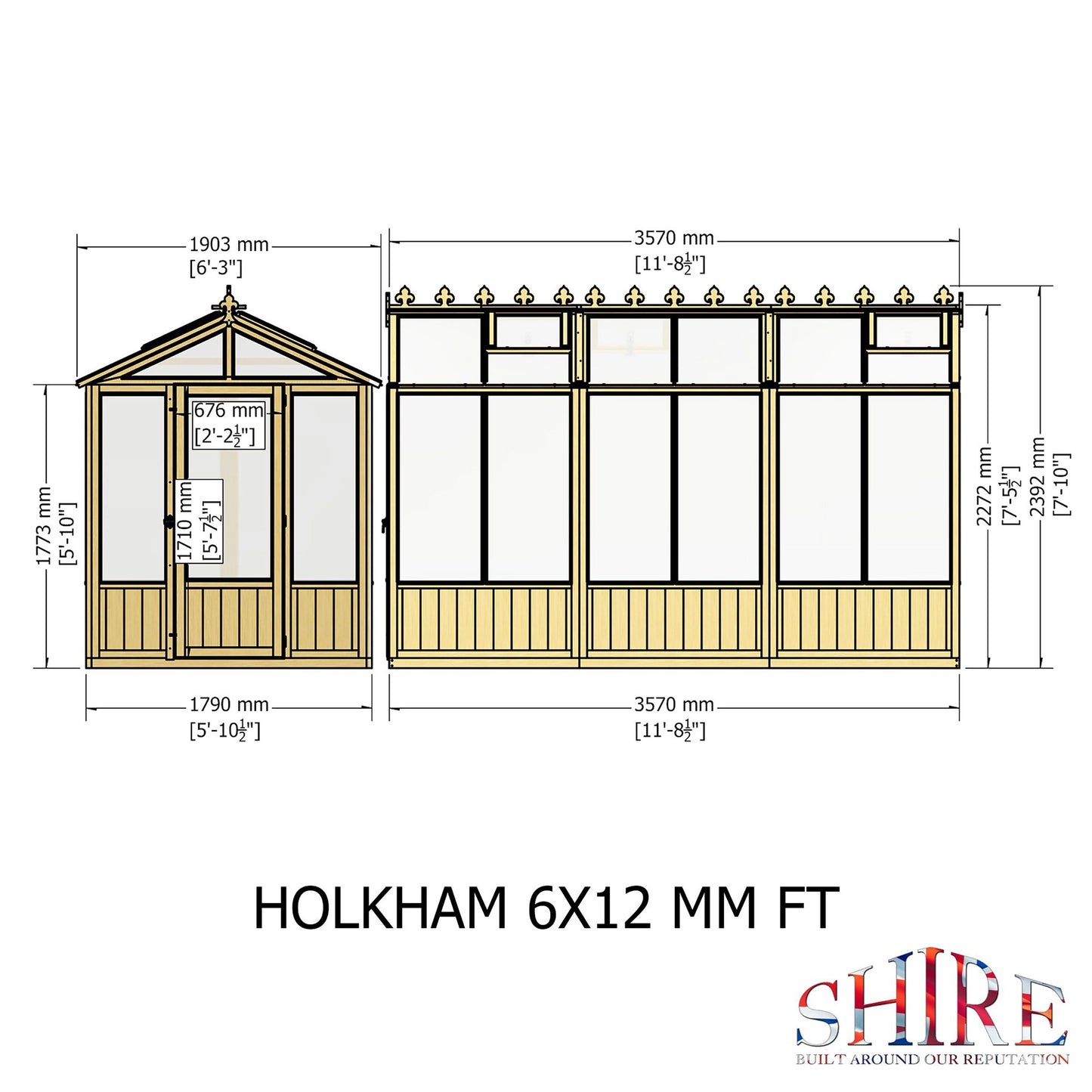 Holkham Greenhouse 6x12