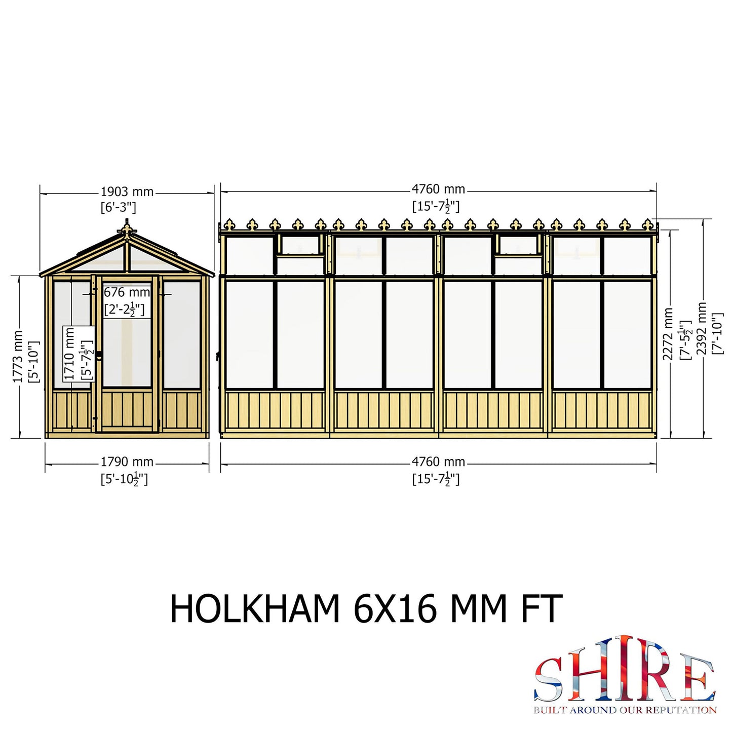 Holkham Greenhouse 6x16