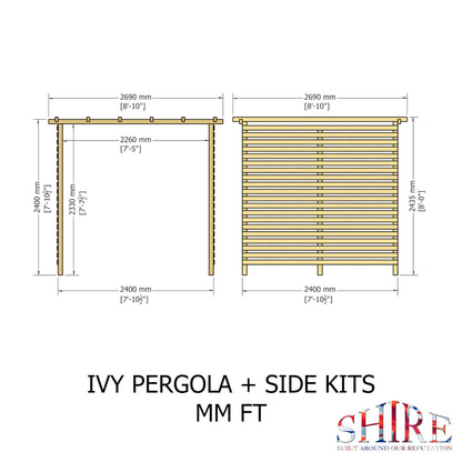 Pergola Kit 8x8 with Sides