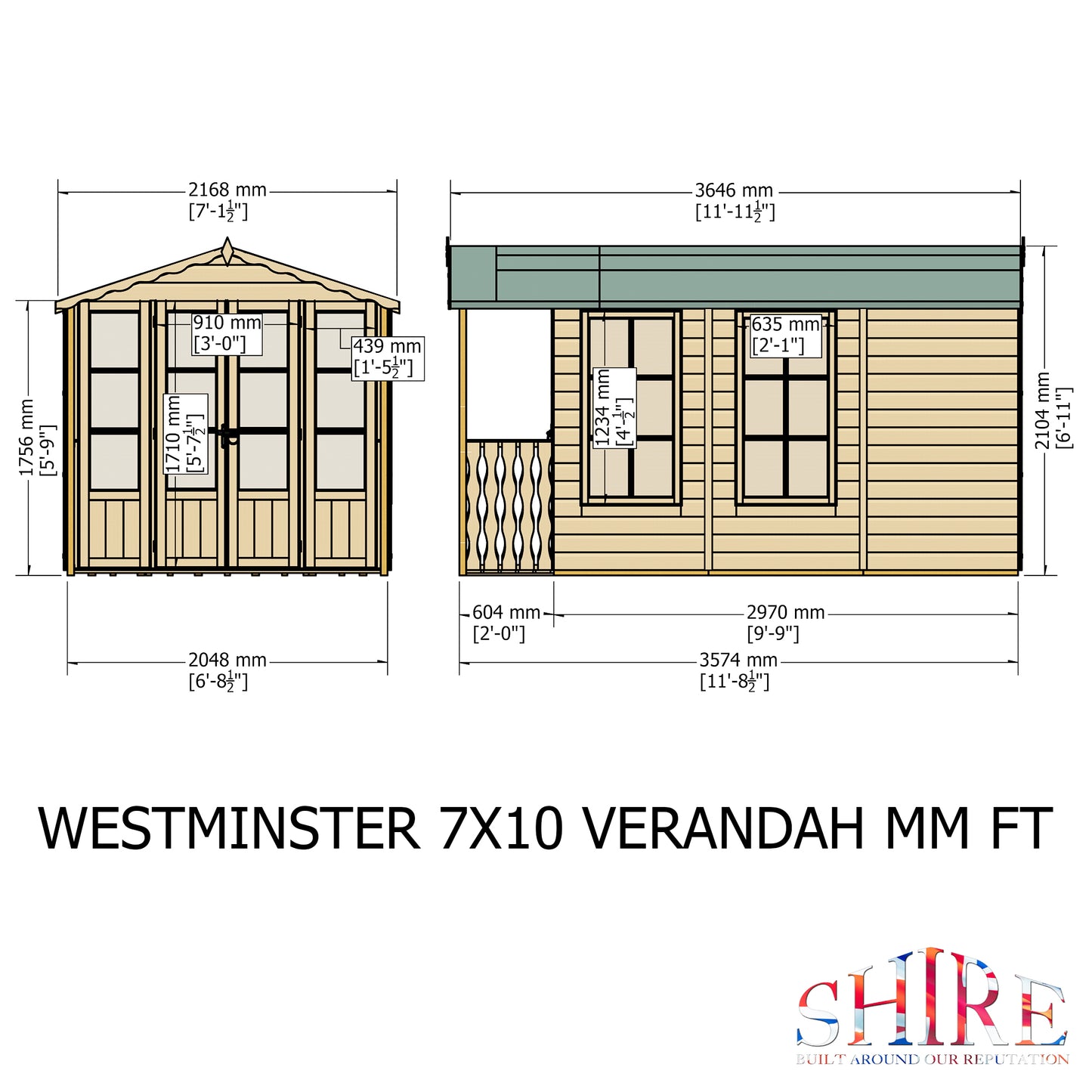 Kensington 7x10 & Verandah Summerhouse