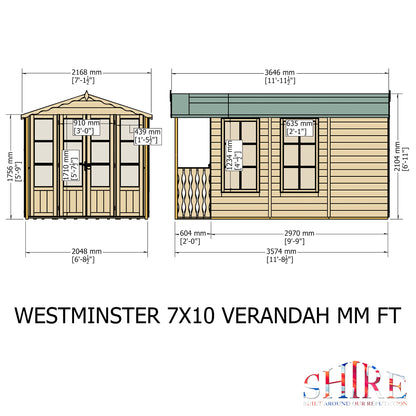 Kensington 7x10 & Verandah Summerhouse