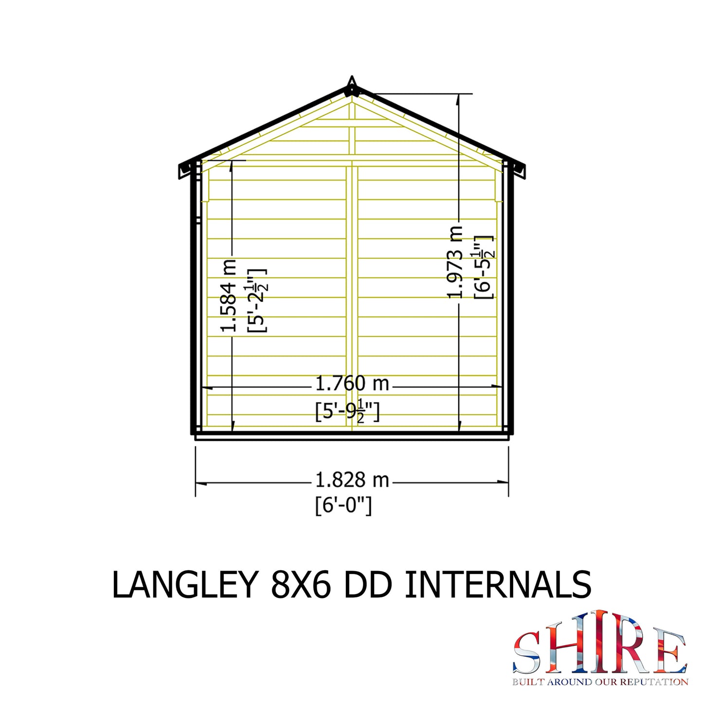 Langley 8 x 6 Double Door Shiplap Shed