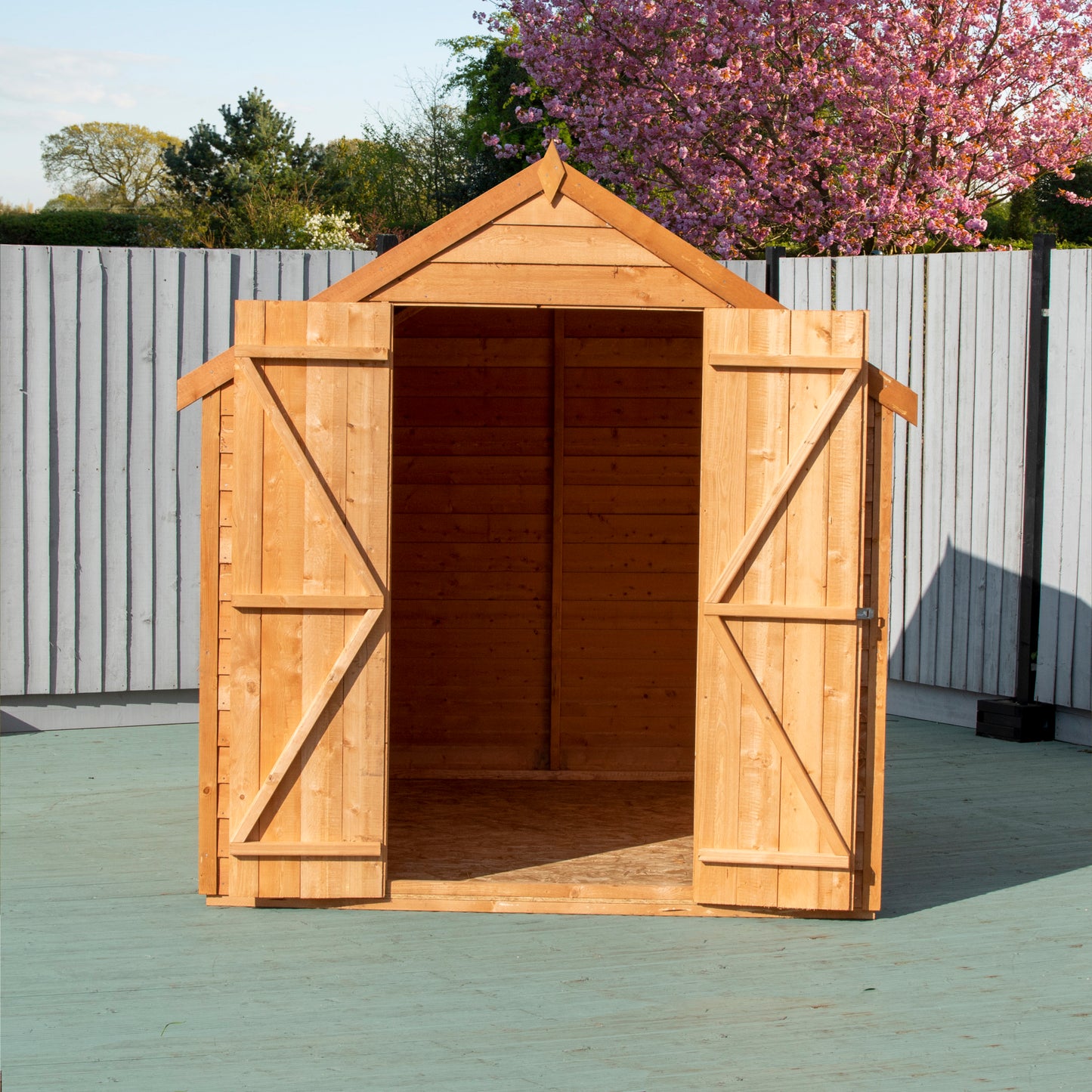 Garden Value Overlap 8 x 6 Double Door Shed With Window