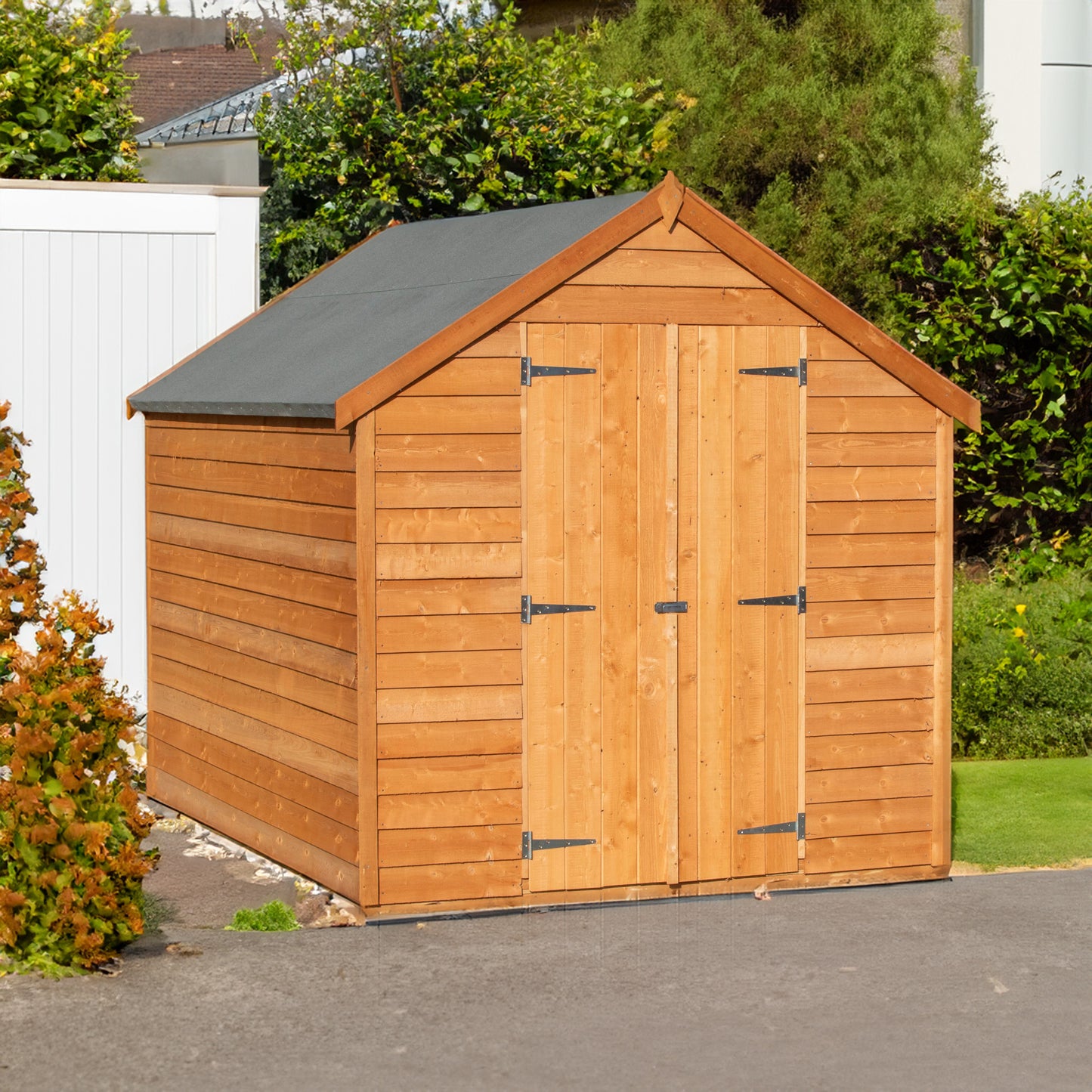 Garden Value Overlap 8 x 6 Double Door Shed With Window
