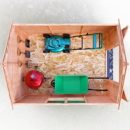 Garden Value Overlap 8 x 6 Double Door Shed With Window