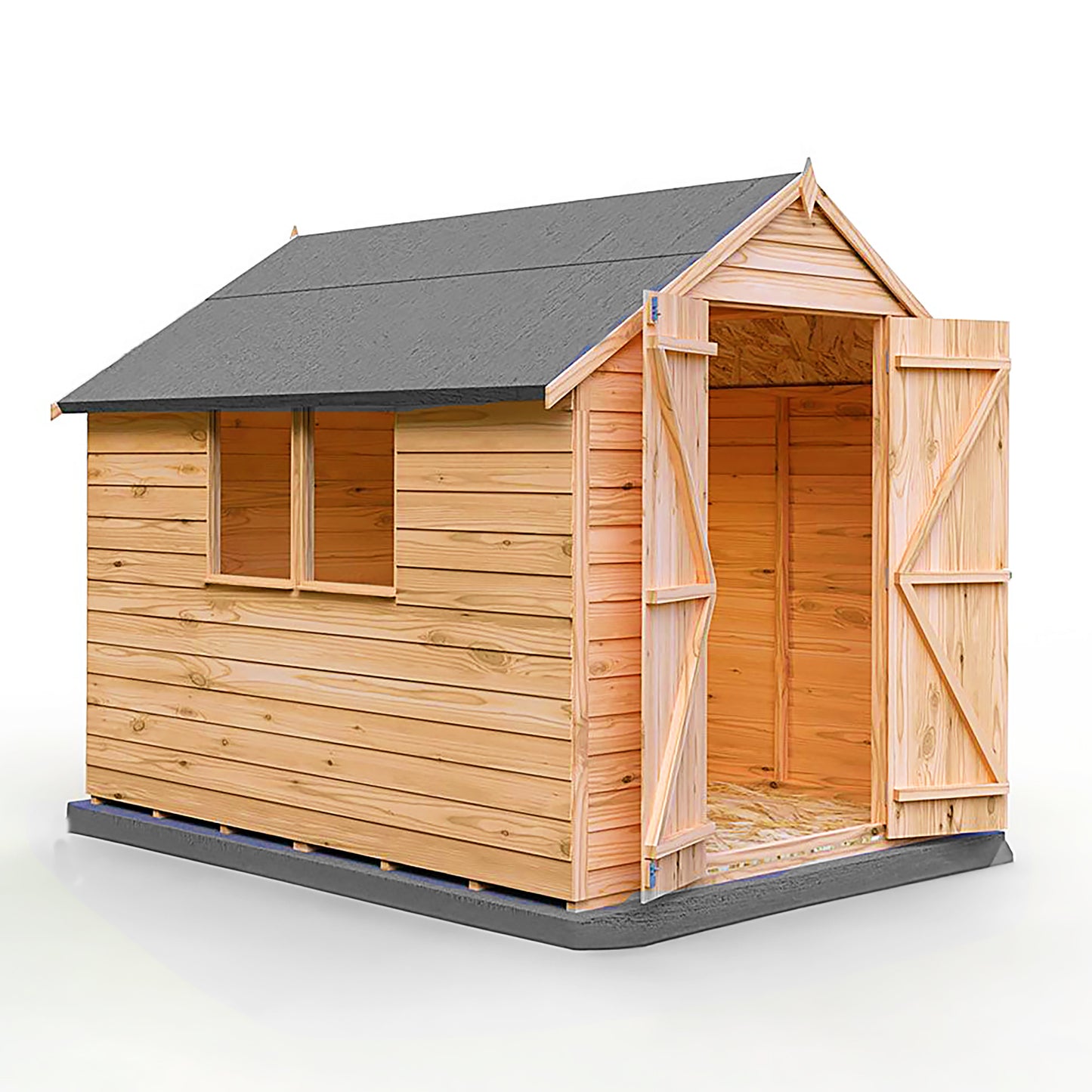 Garden Value Overlap 8 x 6 Double Door Shed With Window