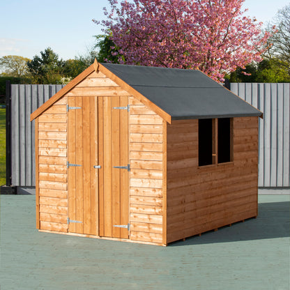 Garden Value Overlap 8 x 6 Double Door Shed With Window