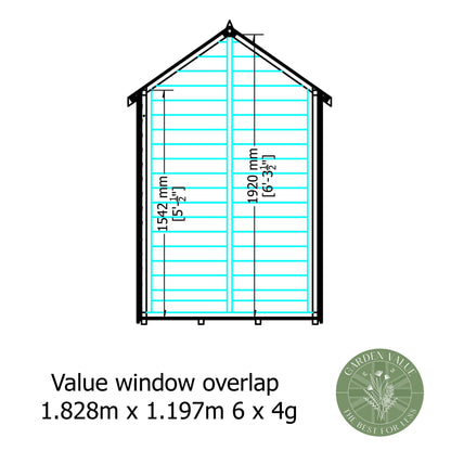 Garden Value Overlap 6 x 4 Shed with window