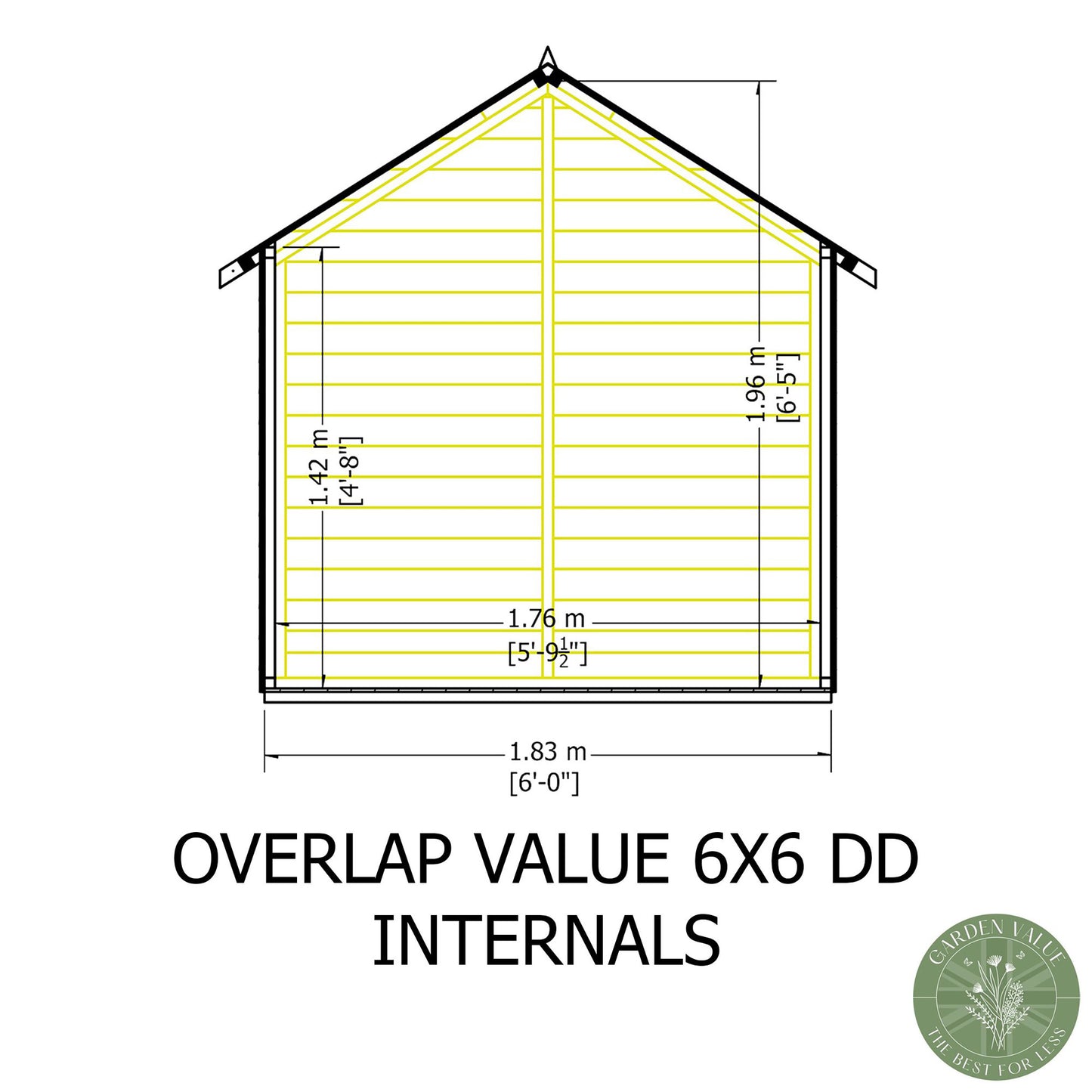 Garden Value Overlap 6 x 6 Double Door Shed