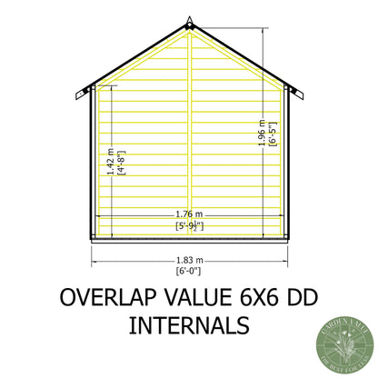 Garden Value Overlap 6 x 6 Double Door Shed