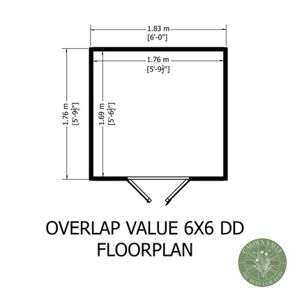 Garden Value Overlap 6 x 6 Double Door Shed