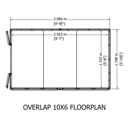 Garden Value Overlap 10 x 6 Apex Shed