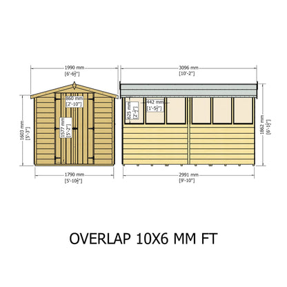 Garden Value Overlap 10 x 6 Apex Shed