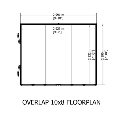 Garden Value Overlap 10 x 8 Apex Shed