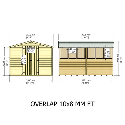 Garden Value Overlap 10 x 8 Apex Shed
