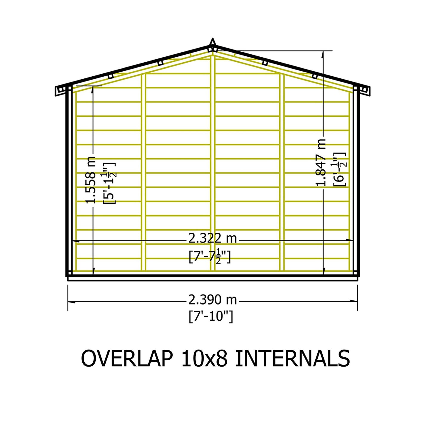 Garden Value Overlap 10 x 8 Apex Shed