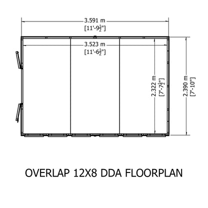 Garden Value Overlap 12 x 8 Apex Shed