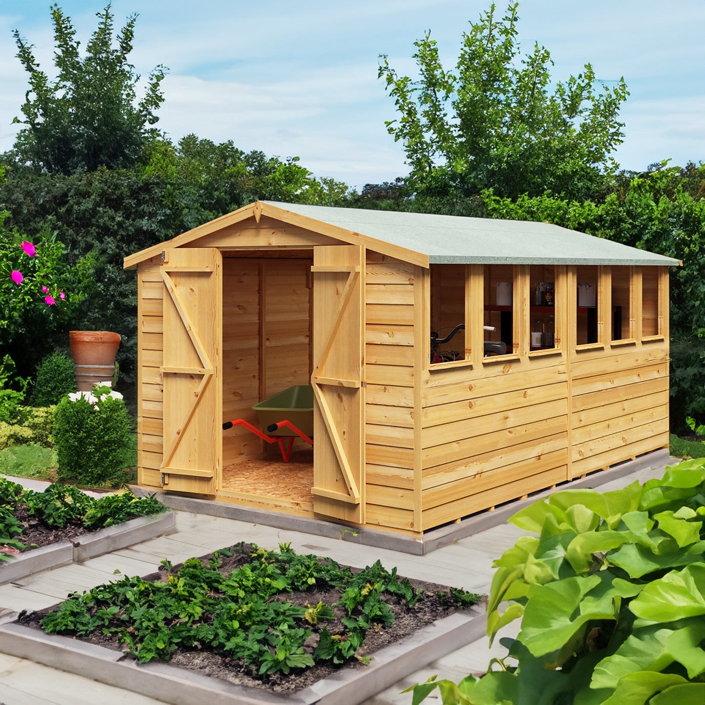 Garden Value Overlap 12 x 8 Apex Shed