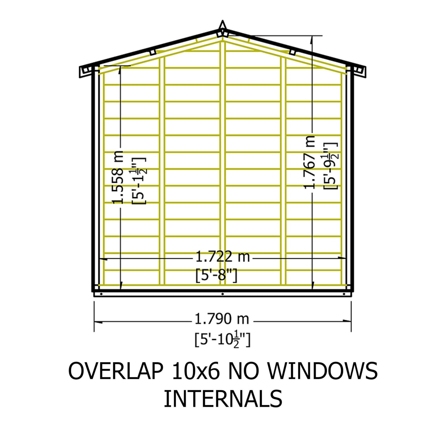 Garden Value Overlap 10 x 6 Windowless Shed