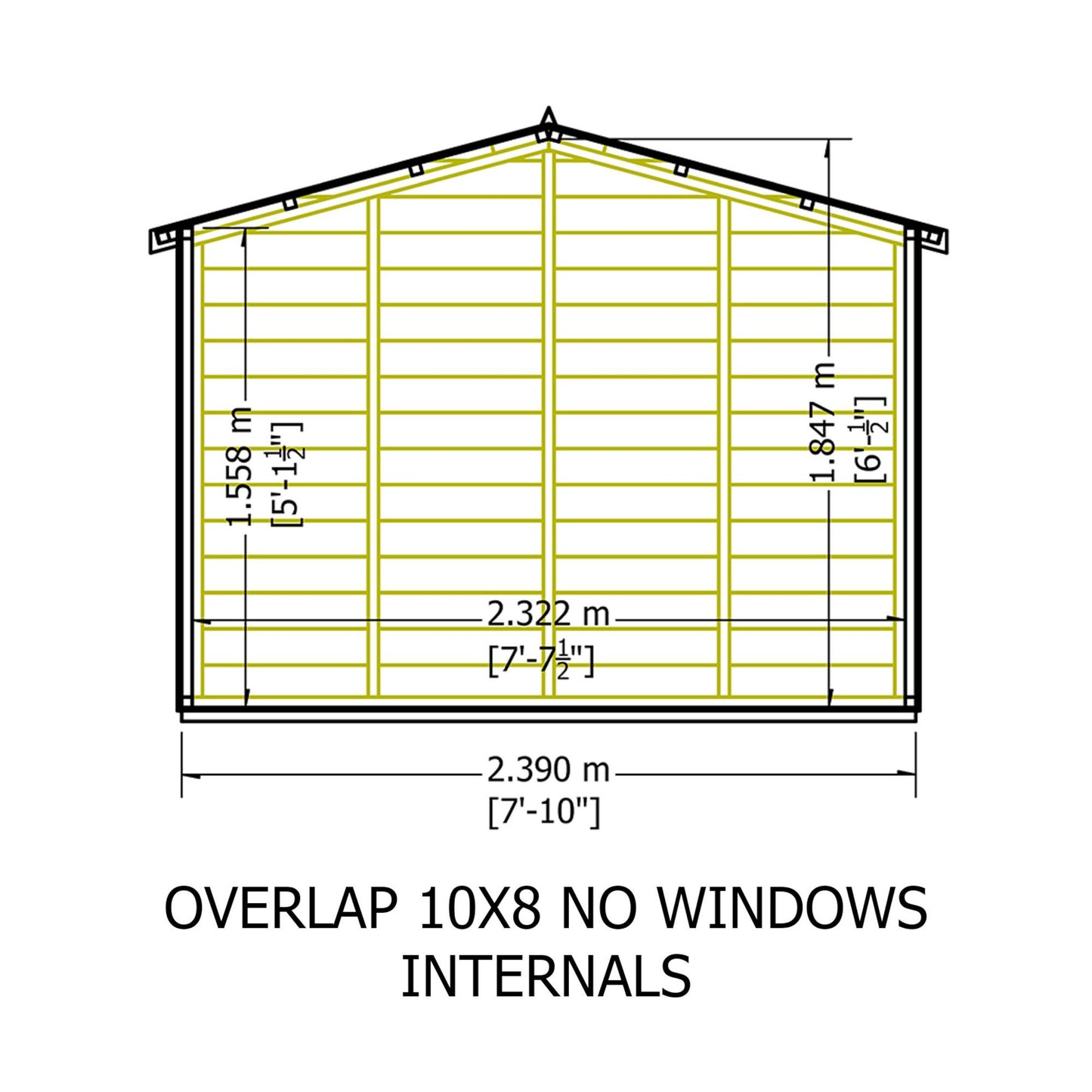 Garden Value Overlap 10 x 8 Windowless Shed