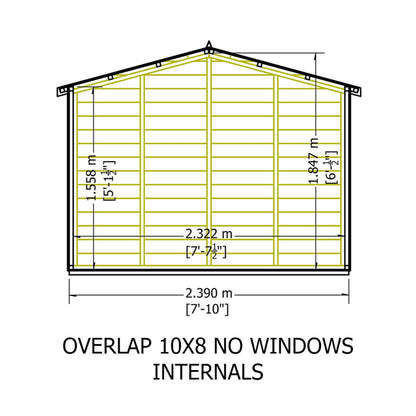 Garden Value Overlap 10 x 8 Windowless Shed