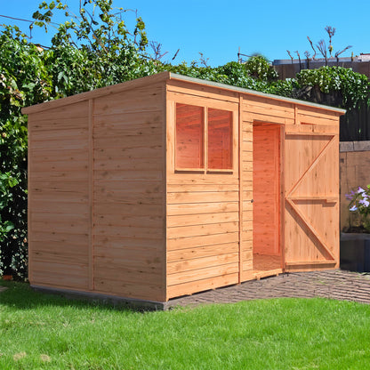 Garden Value 12 x 6 Overlap Pent Shed with windows