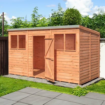 Garden Value 12 x 6 Overlap Pent Shed with windows