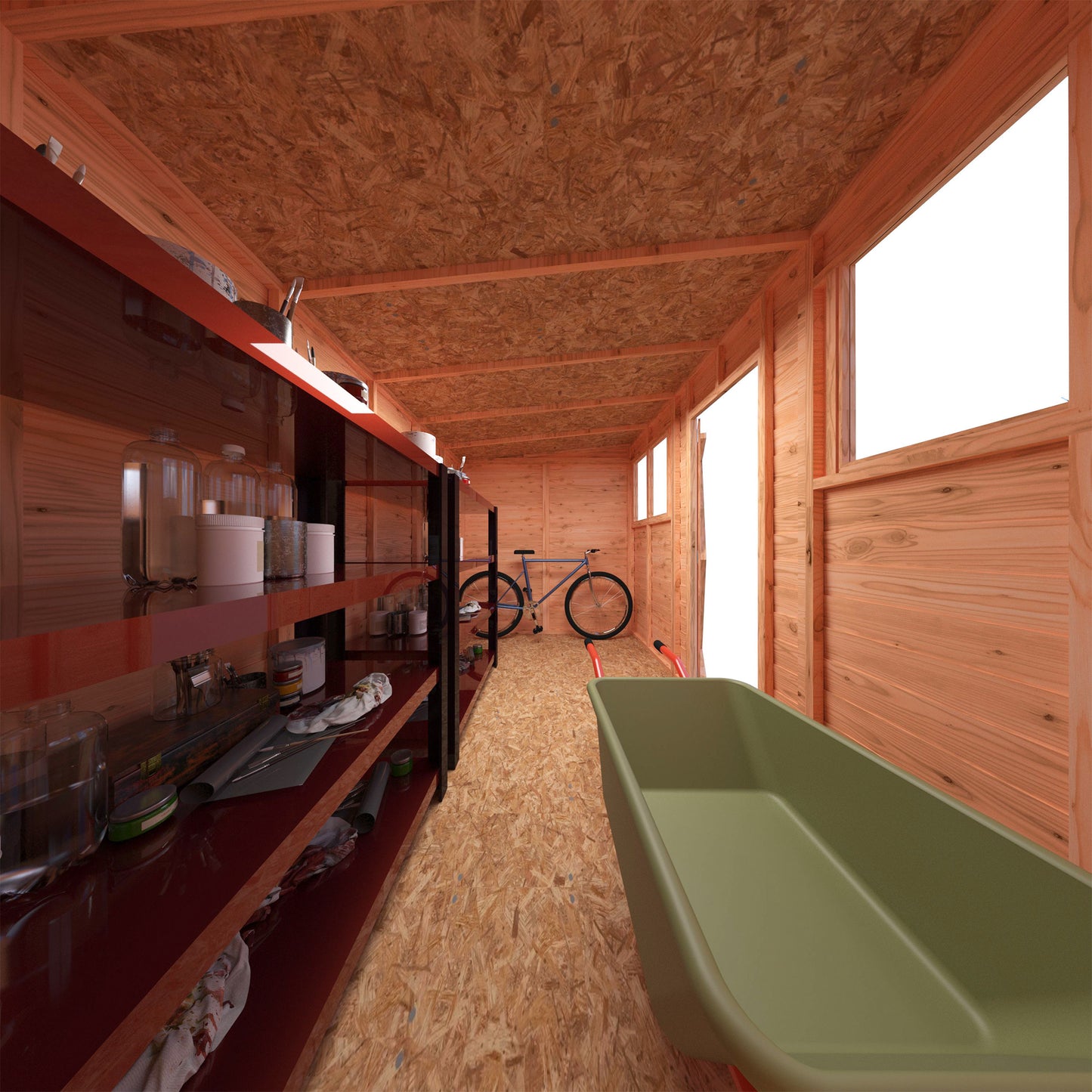 Garden Value 12 x 6 Overlap Pent Shed with windows